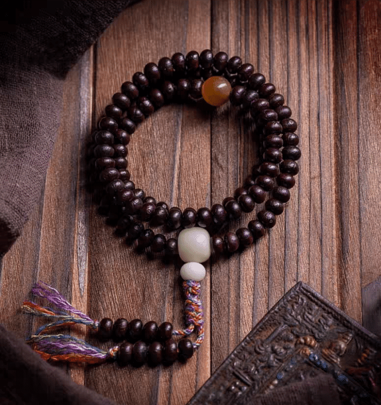 Purple Gold Bowls Mala Beads